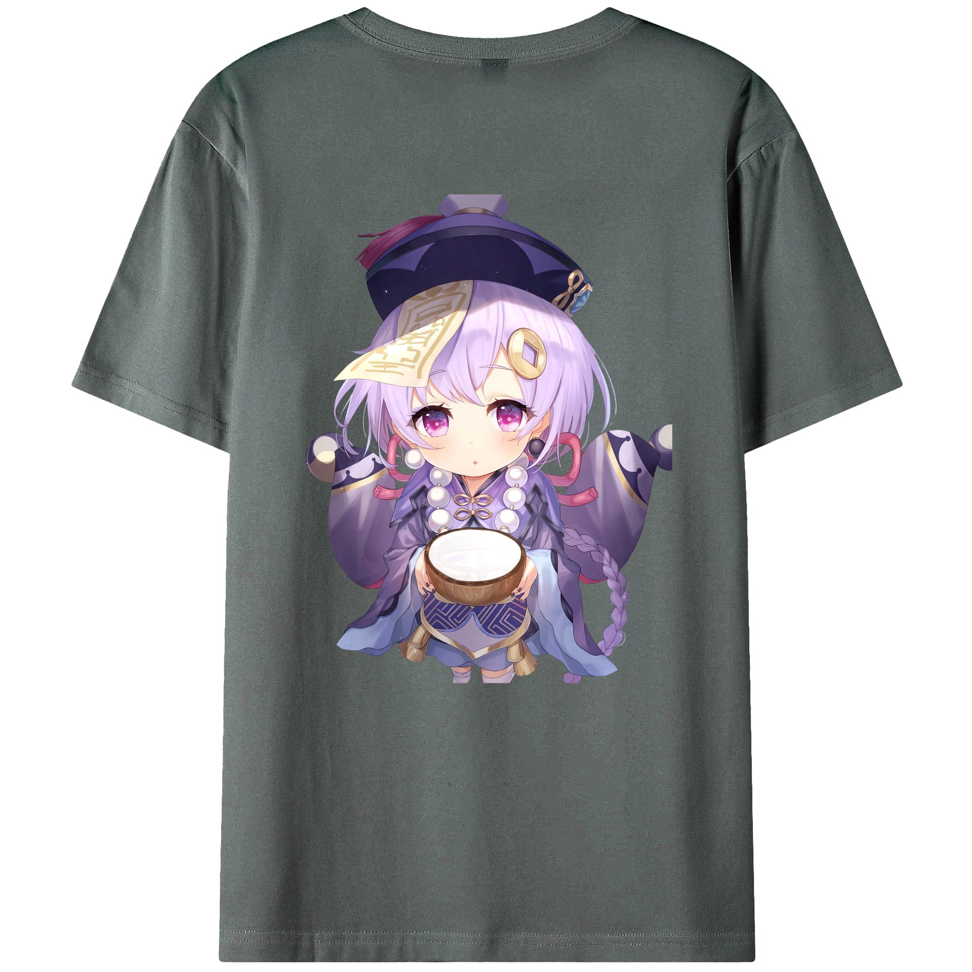げんし神 七七 なな  genshin Nana 綿100％ メンズ半袖Tシャツ（バックプリント） 通気性